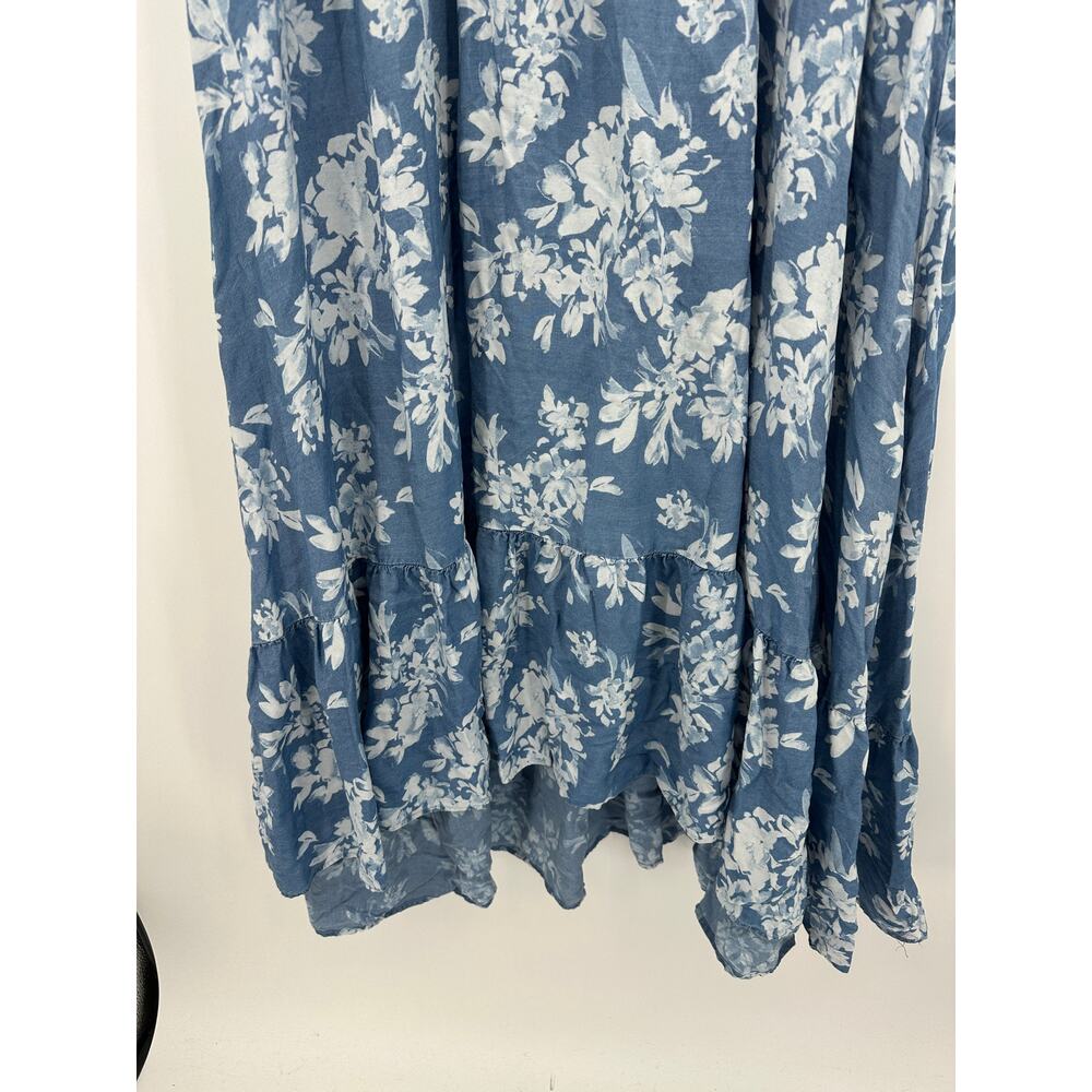 Torrid Womens Blue Floral Maxi Dress Size 4X Pockets Cottagecore Coquette Smock - Picture 4 of 8